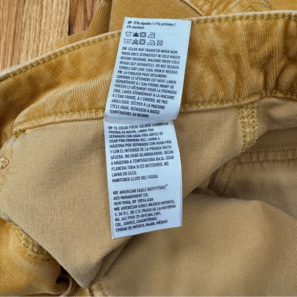 American Eagle Outfitters Gold Corduroy High Rise A-Line Mini Skirt - Picture 9 of 11
